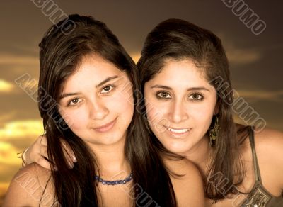 beautiful young girls - sunset
