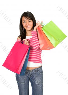 girl with shopping bags