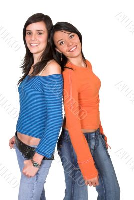 beautiful girls over white