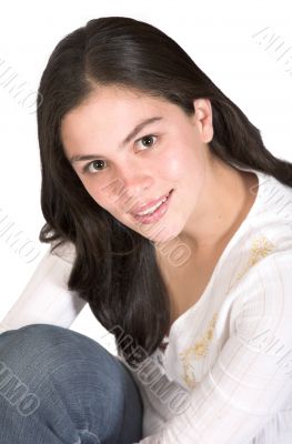 beautiful girl in white