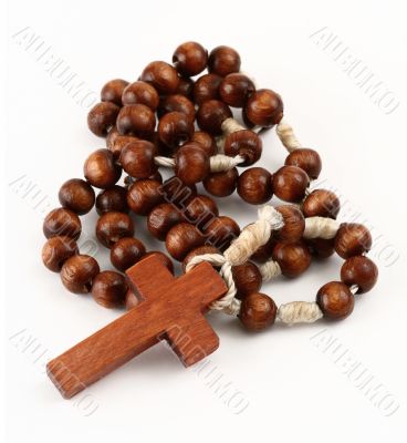 rosary on white