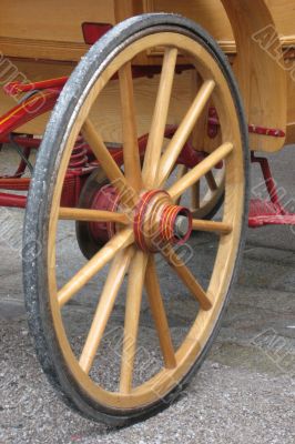 a wooden wheel