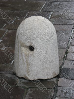 stone barrier on the entrance in the city