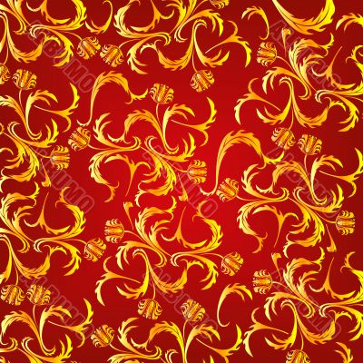 Grunge floral background. Vector illustration.