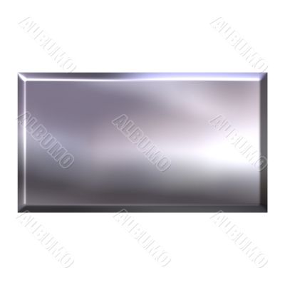 3D Silver Square Button