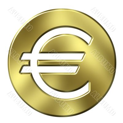 3D Golden Euro Currency