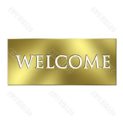 3D Golden Welcome Sign