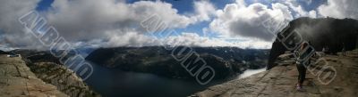panoramic View on the Lysefjord, Norway, from Preikestolen