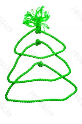 New year`s fir tree from rope