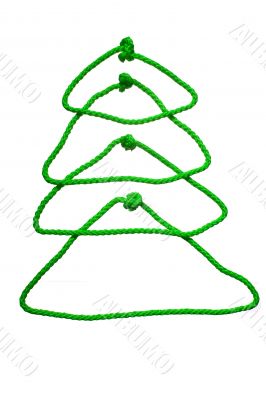 New year`s fir tree from rope