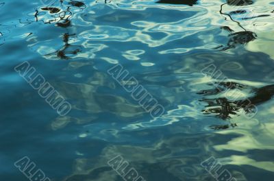 The invoice of a dark blue water ripples
