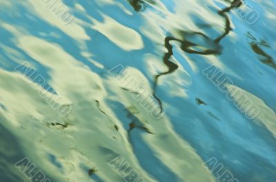 The invoice of a dark blue water ripples