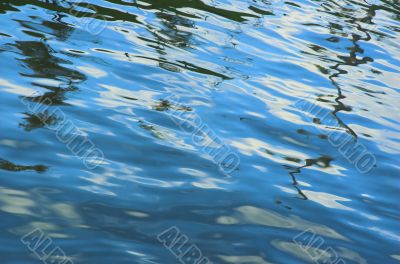 The invoice of a dark blue water ripples
