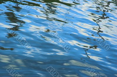 The invoice of a dark blue water ripples