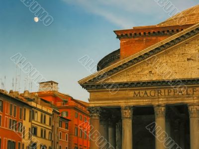 Moon on the Pantheon
