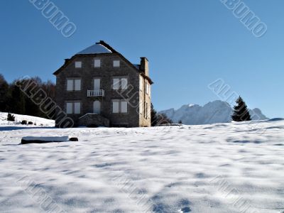 house of stones in mountain