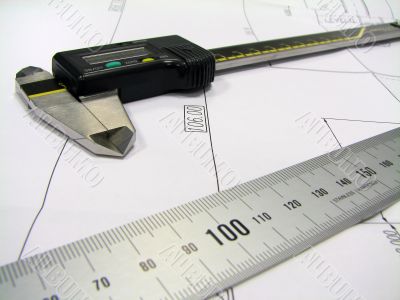 ruler and caliper