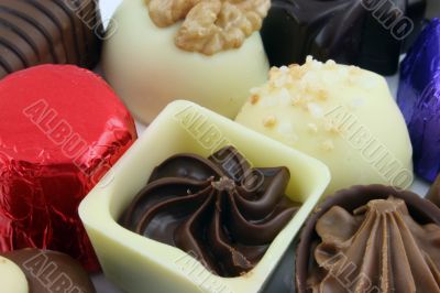 Luxury Chocolates - focus on single chocolate