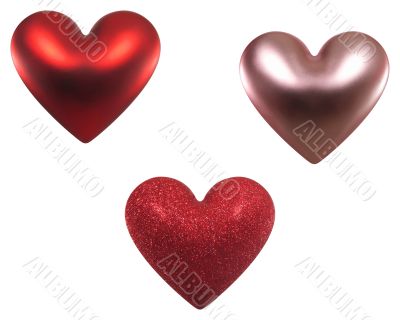 Three Valentine hearts