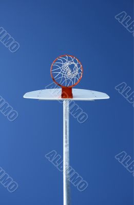 Basketball hoop from below