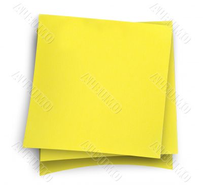three yellow sticky notes