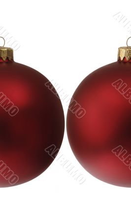 Two red chrismas balls