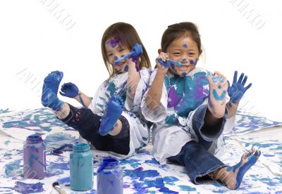 Childhood Girls floor painting