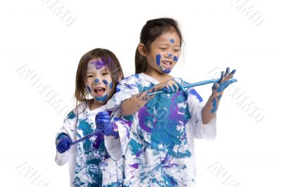Childhood Girls floor painting Childhood Girls floor painting