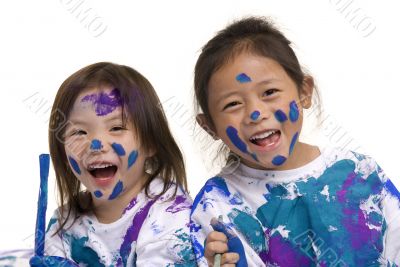 Childhood Girls floor painting