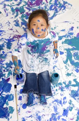 Childhood Girls floor painting