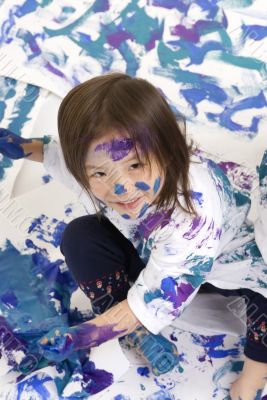 Childhood Girls floor painting