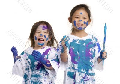 Childhood Girls floor painting