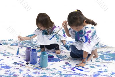 Childhood Girls floor painting