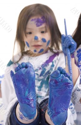 Childhood Girls floor painting