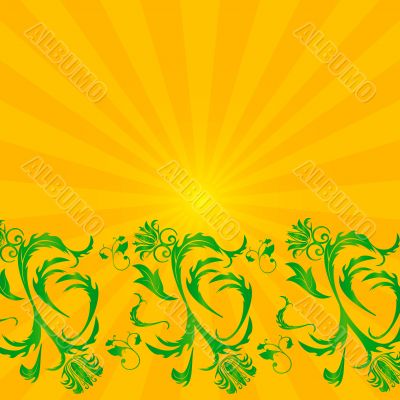 Grunge floral background. Vector illustration.