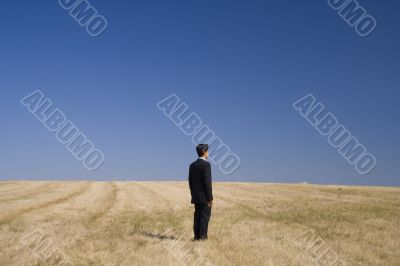 businessman standing in the field