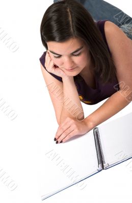 beautiful student on the floor