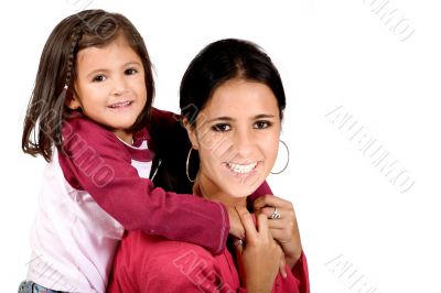 beautiful little girl with her mum