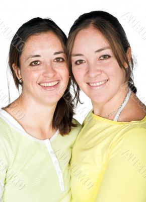 casual happy sisters