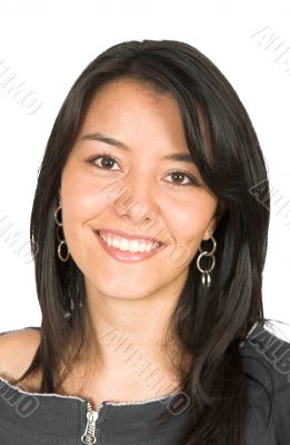 beautiful latin girl over white