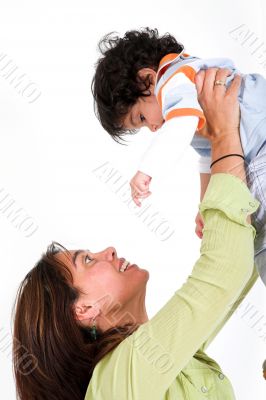 happy mum and her child