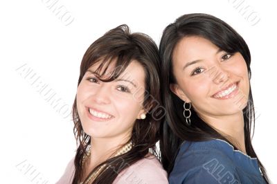 beautiful girls on white