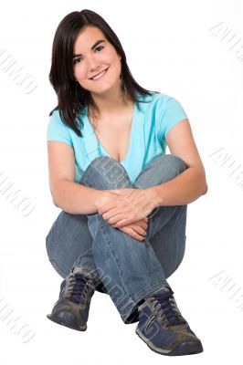 beautiful casual girl sitting down