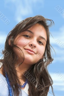 beautiful latin girl outdoors