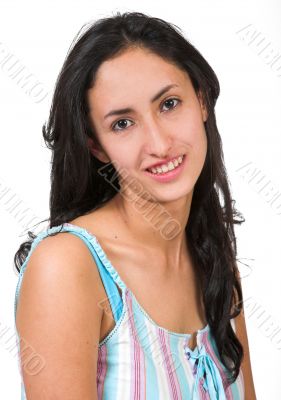 cute teenager over white