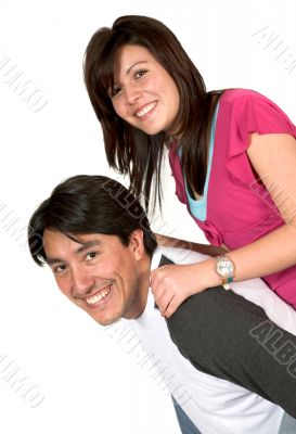 brother and sister having fun