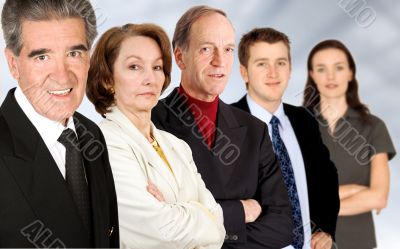 business man and his team