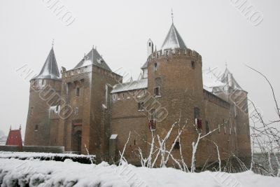 A castle in a snowstorm