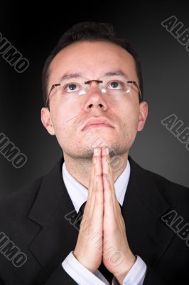 business man praying