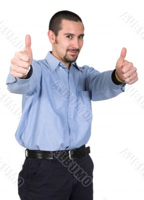 casual guy thumbs up